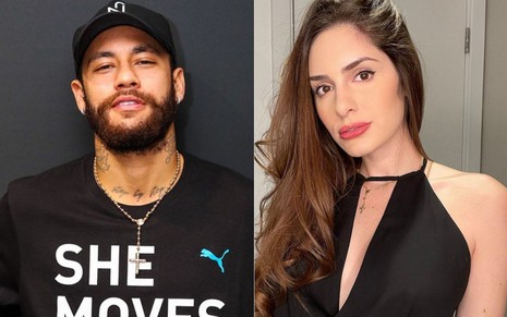 Montagem com imagens de Neymar (á esq.) e a amiga Camila Karam